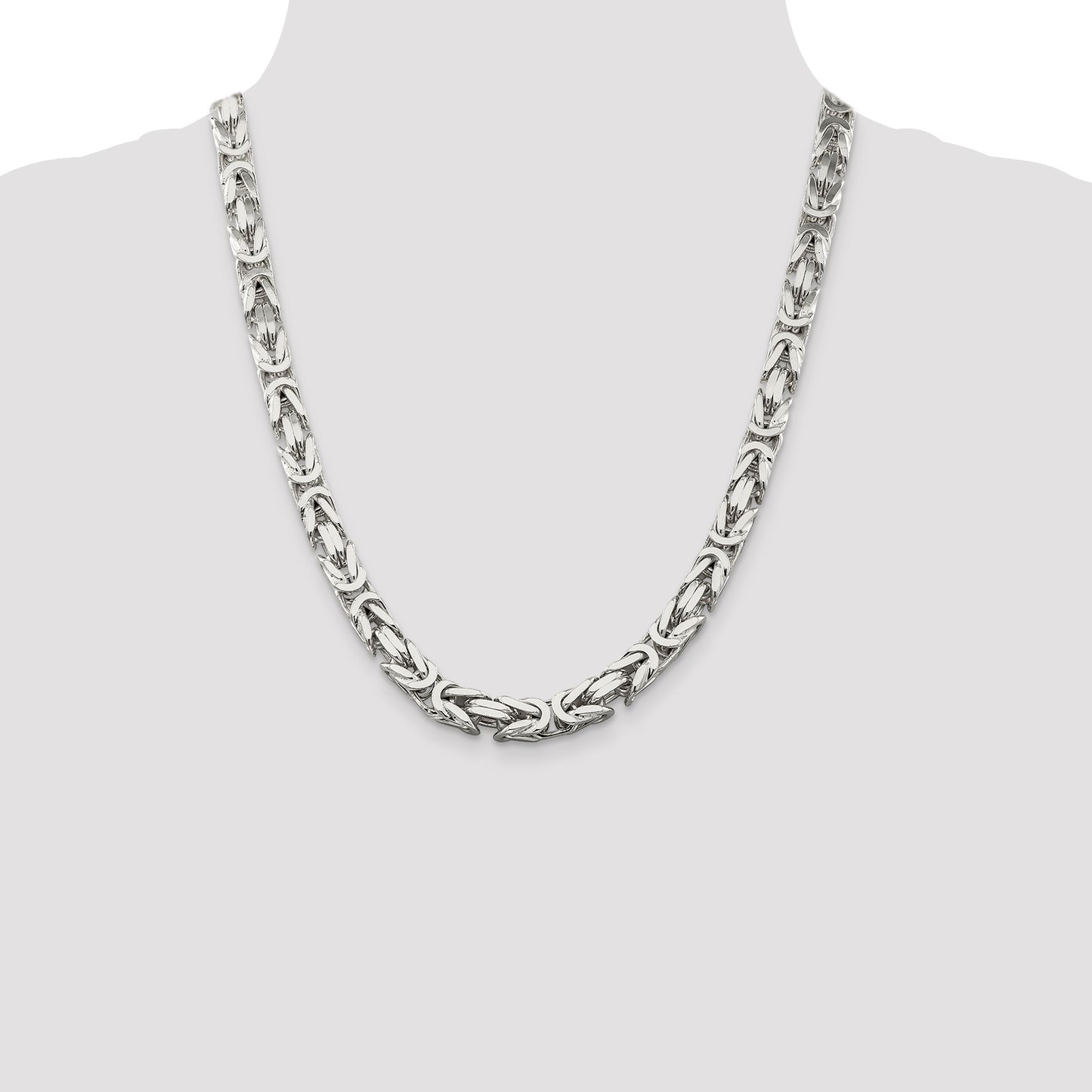 Sterling Silver 8.25mm Byzantine Chain