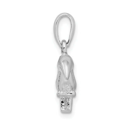 De-Ani Sterling Silver Rhodium-plated Polished 3D Toucan Bird Pendant