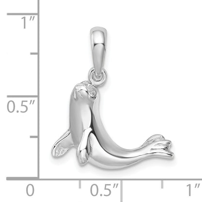 De-Ani Sterling Silver Rhodium-Plated Polished Seal Pendant