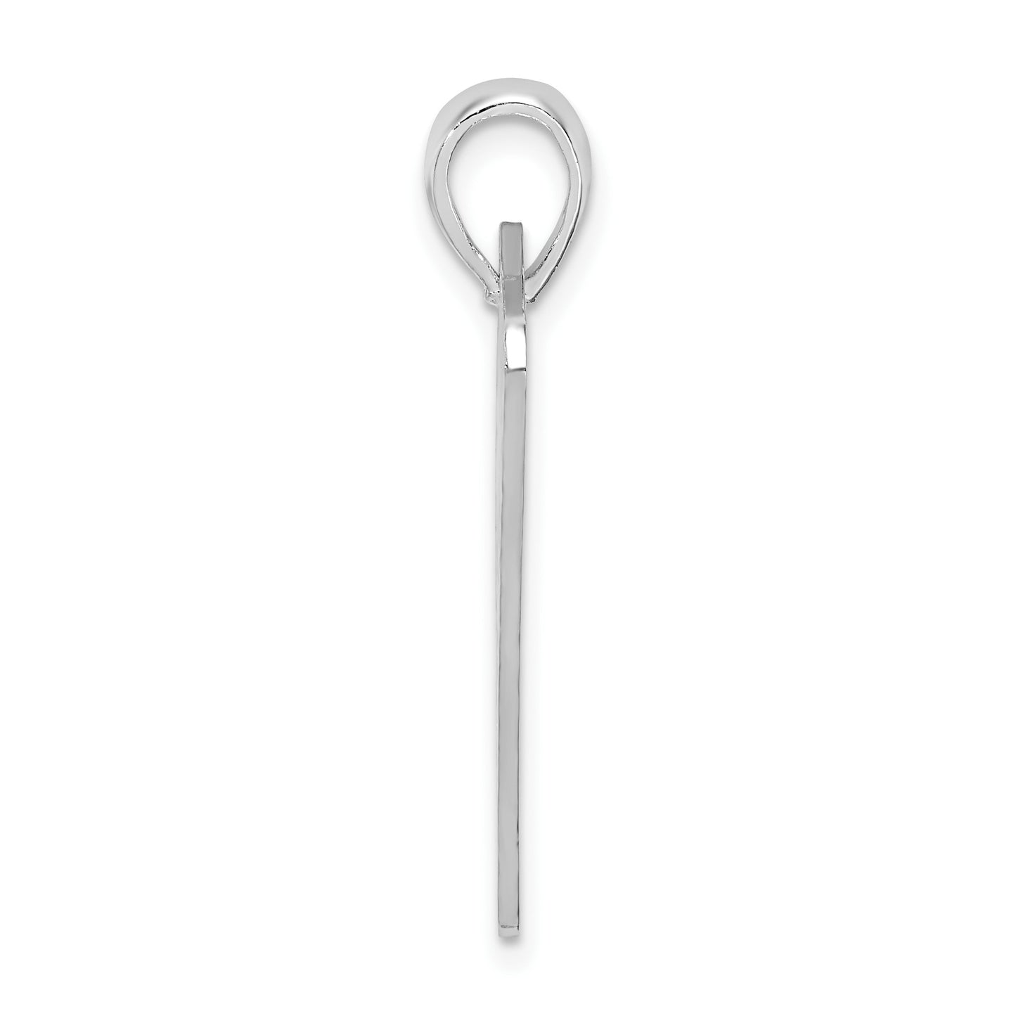 De-Ani Sterling Silver Rhodium-Plated Polished and Textured Key West License Pendant