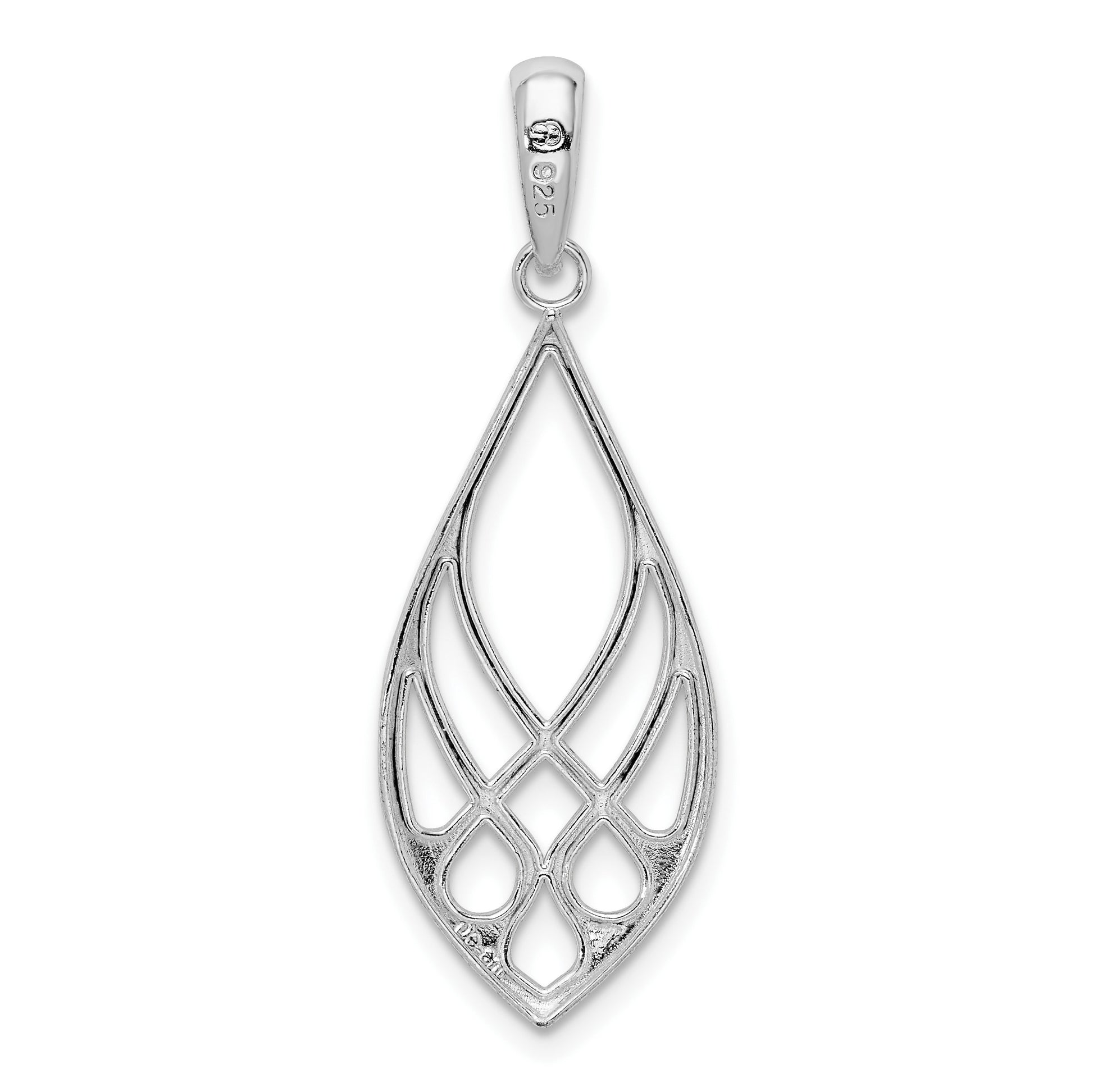 De-Ani Sterling Silver Rhodium-Plated Polished Teardrop Celtic Knot Pendant