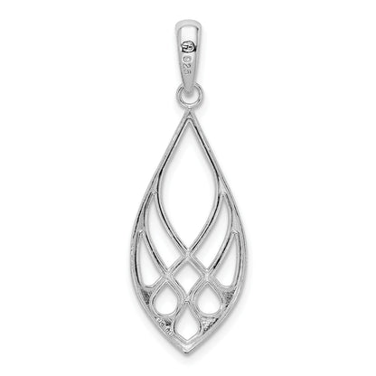 De-Ani Sterling Silver Rhodium-Plated Polished Teardrop Celtic Knot Pendant