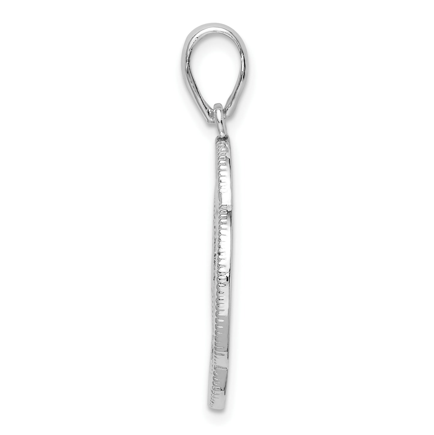 De-Ani Sterling Silver Rhodium-Plated Polished Celtic Circle Eternity Knot Pendant