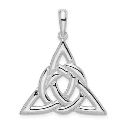 De-Ani Sterling Silver Rhodium-Plated Polished Celtic Trinity Knot Pendant