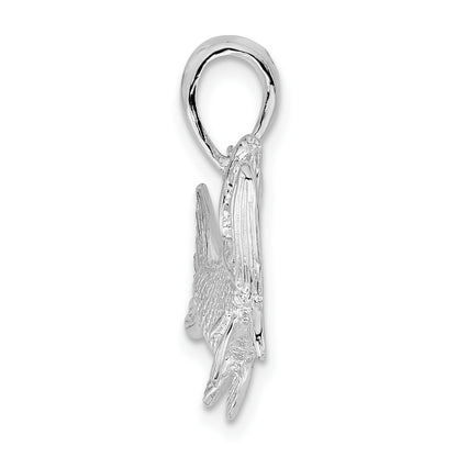 De-Ani Sterling Silver Rhodium-Plated Polished Tarpon Fish Pendant
