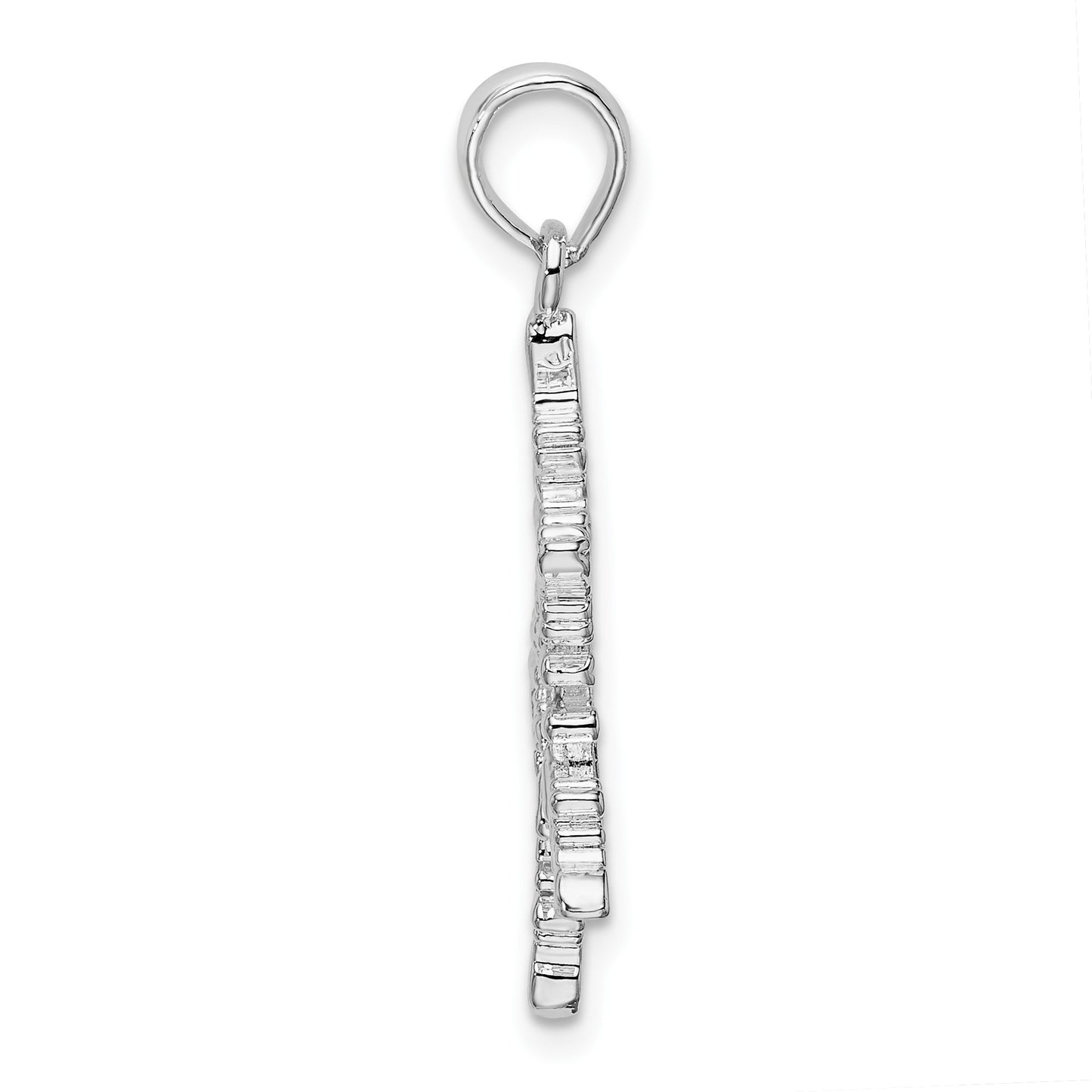 De-Ani Sterling Silver Rhodium-Plated Polished Snowflake Pendant