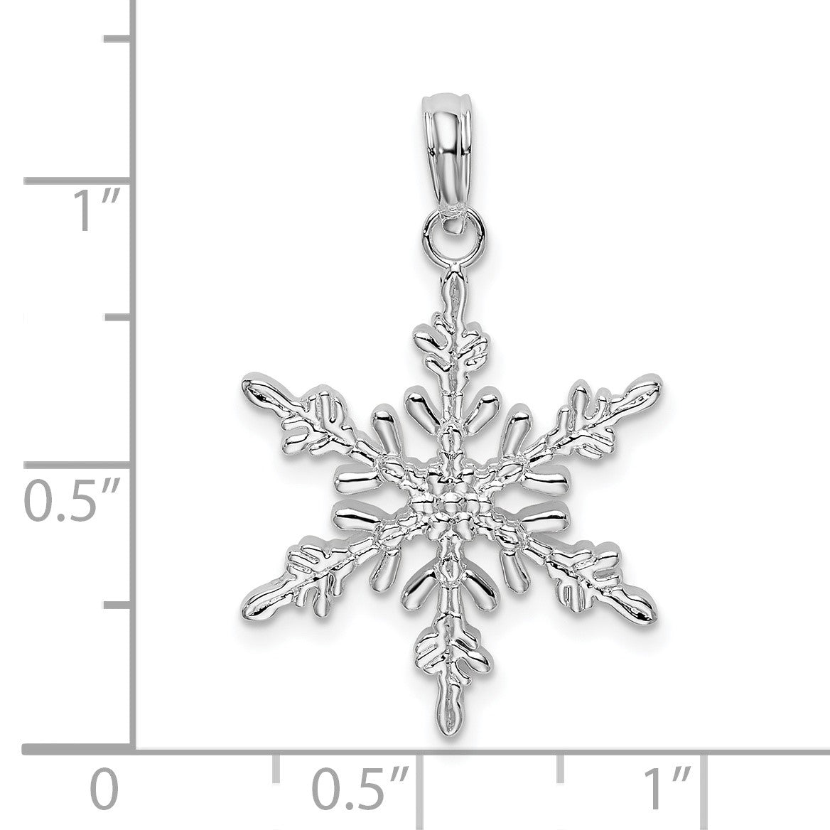 De-Ani Sterling Silver Rhodium-Plated Polished Snowflake Pendant