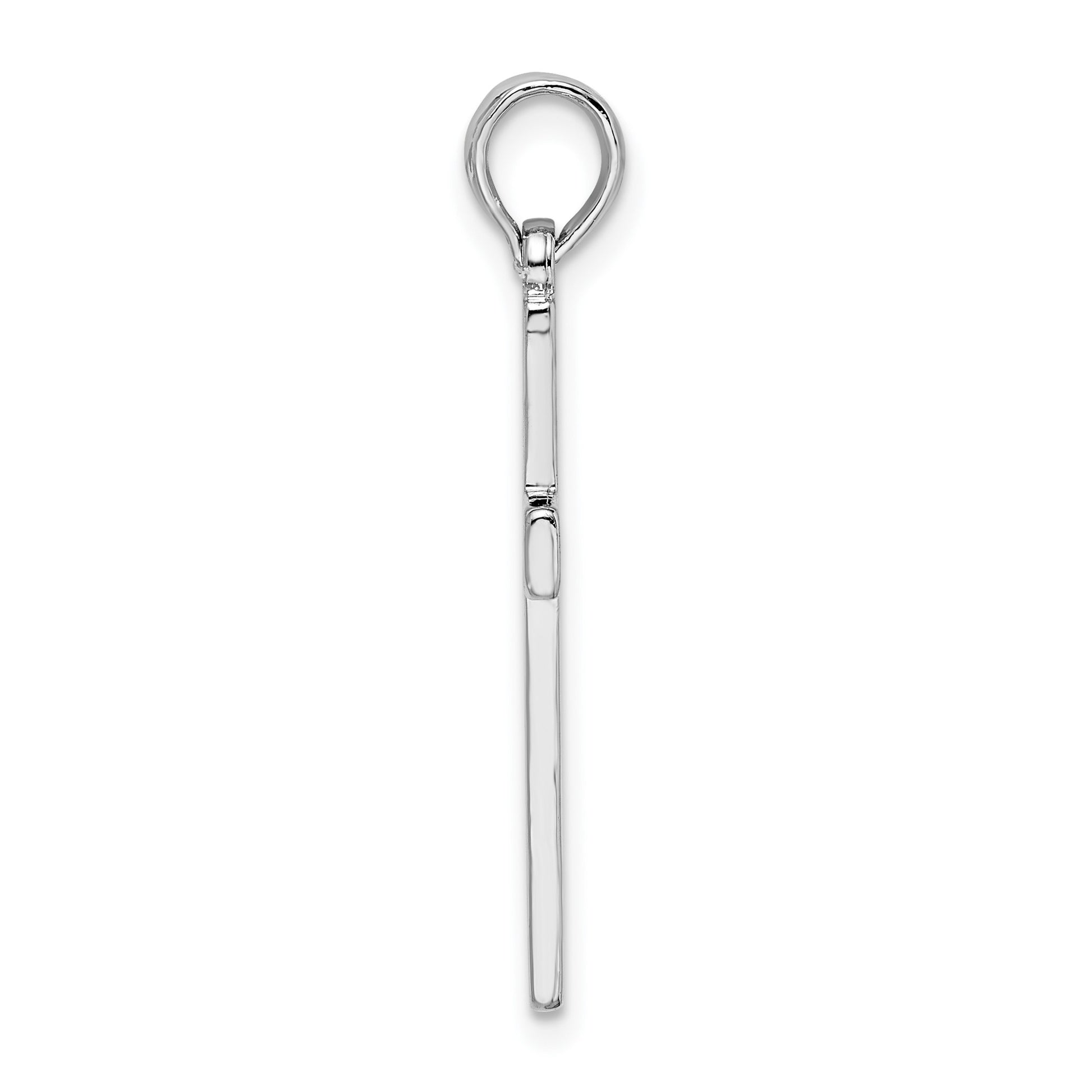 De-Ani Sterling Silver Polished Flat Latin Cross Pendant