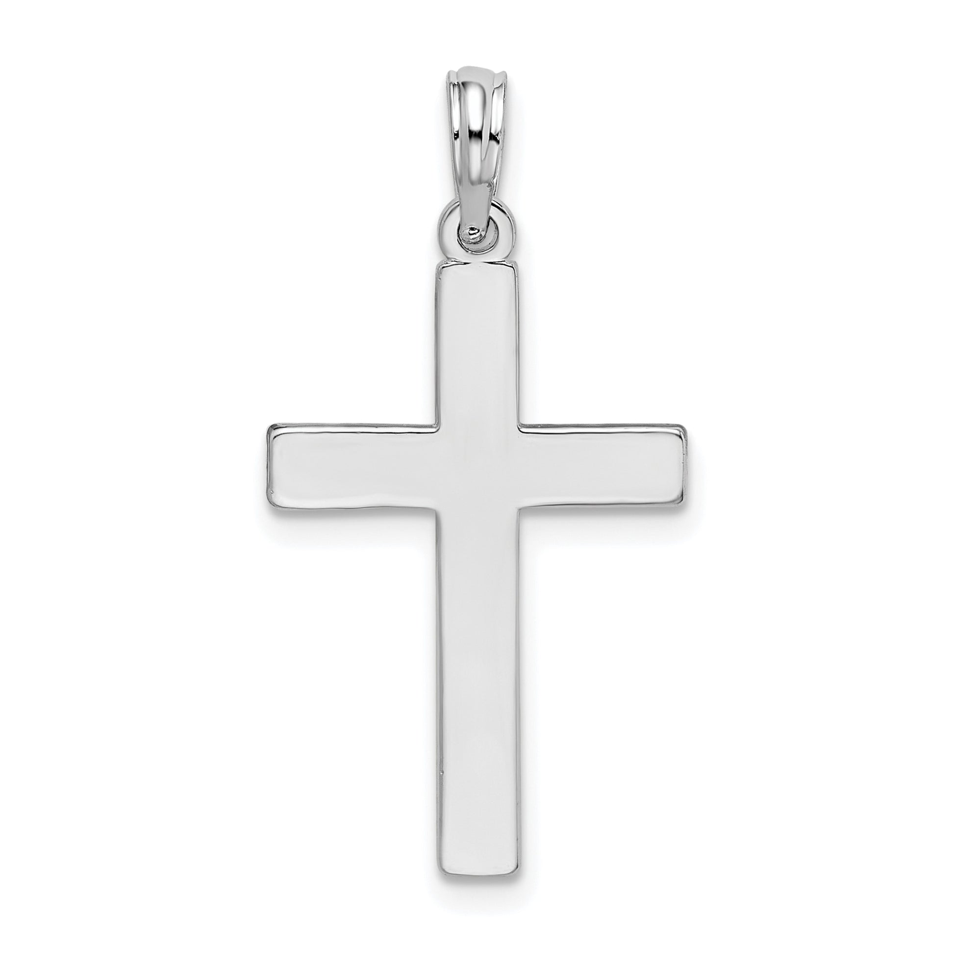 De-Ani Sterling Silver Polished Flat Latin Cross Pendant