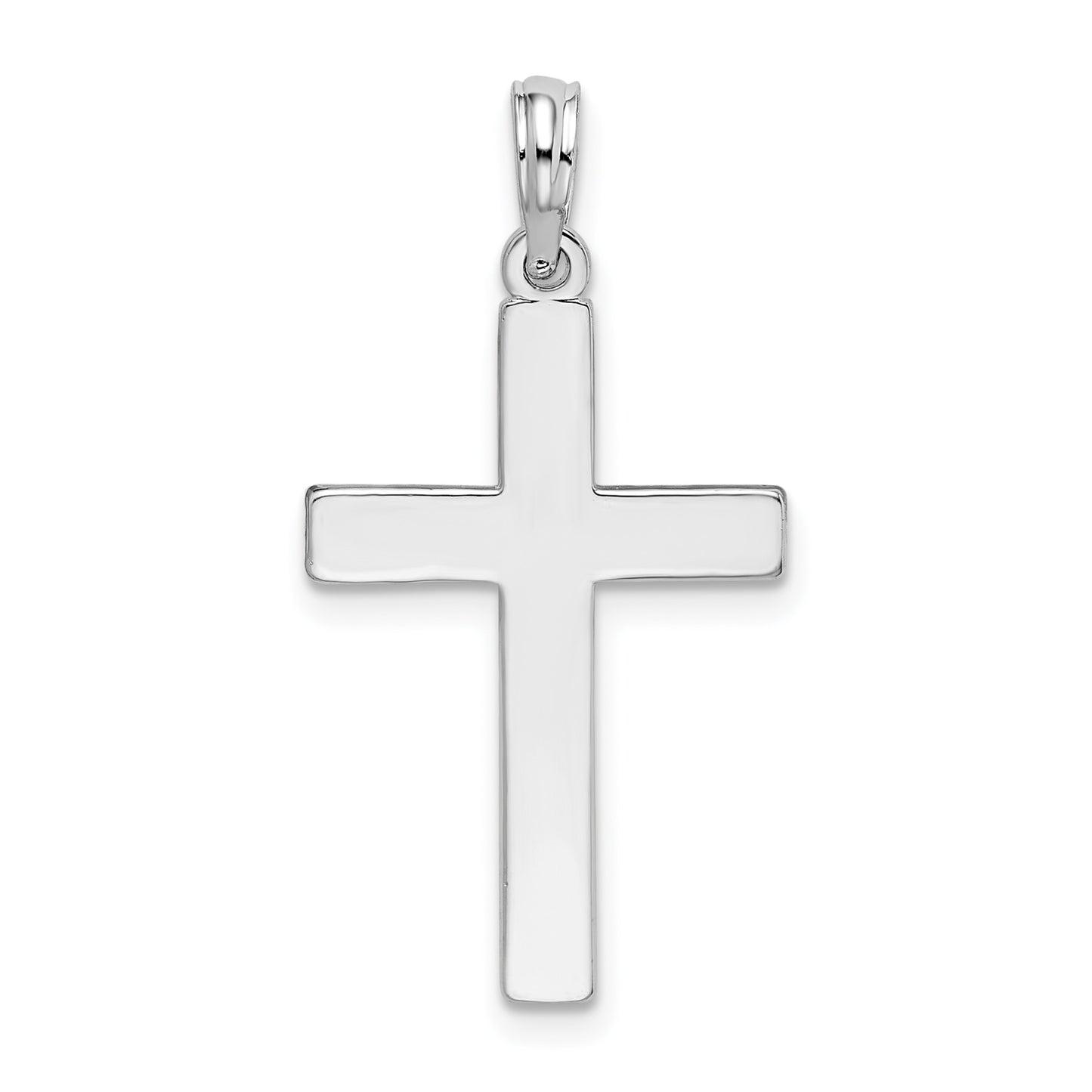 De-Ani Sterling Silver Polished Flat Latin Cross Pendant