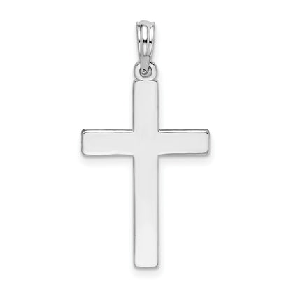 De-Ani Sterling Silver Polished Flat Latin Cross Pendant