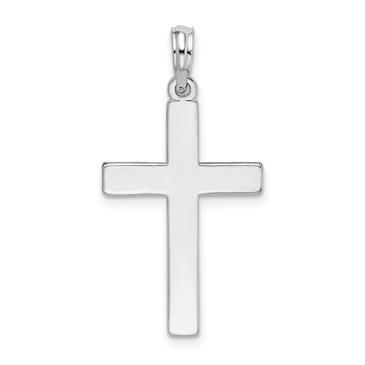 De-Ani Sterling Silver Polished Flat Latin Cross Pendant