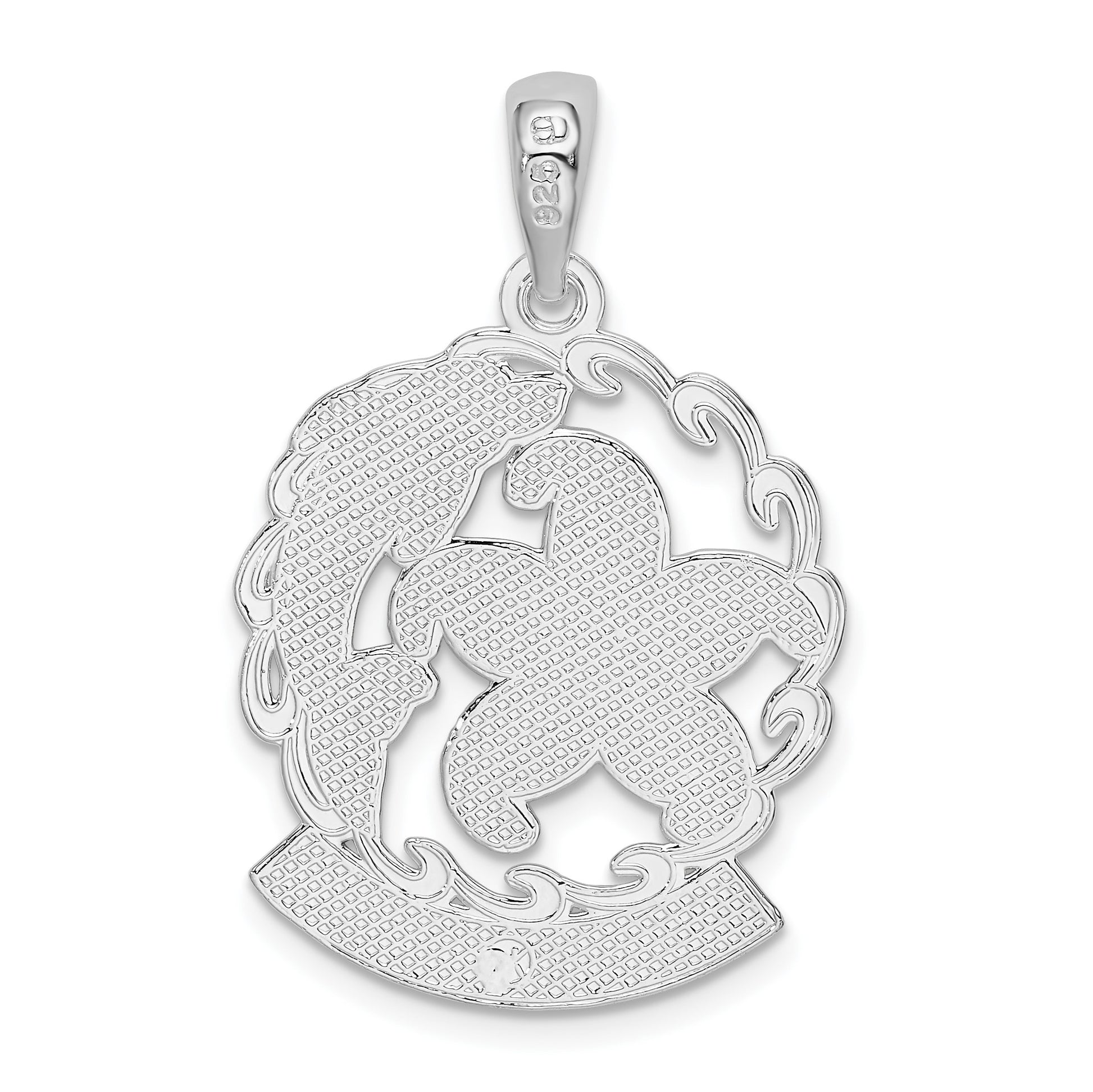 De-Ani Sterling Silver Rhodium-Plated St. Thomas Starfish and Dolphin Pendant