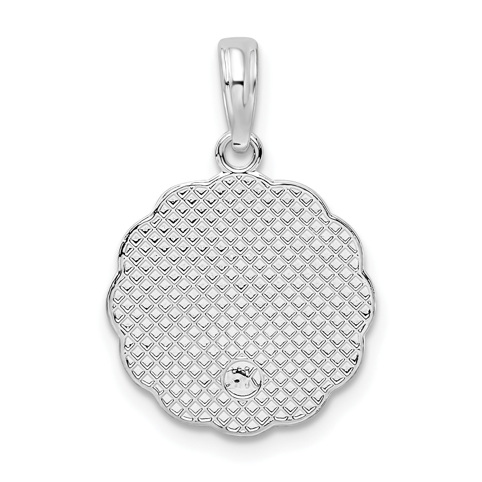 De-Ani Sterling Silver Rhodium-Plated Scalloped Holy Communion Pendant