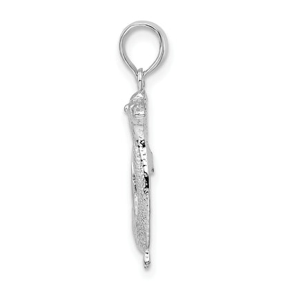 De-Ani Sterling Silver Rhodium-Plated Polished Penguin Pendant