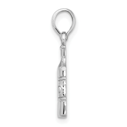 De-Ani Sterling Silver Rhodium-Plated Polished Wine Bottle Pendant