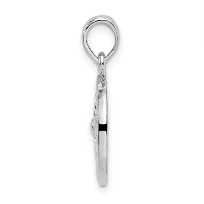 De-Ani Sterling Silver Rhodium-Plated Polished Sand Dollar Pendant
