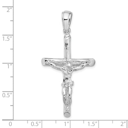 De-Ani Sterling Silver Rhodium-Plated Textured Crucifix Pendant