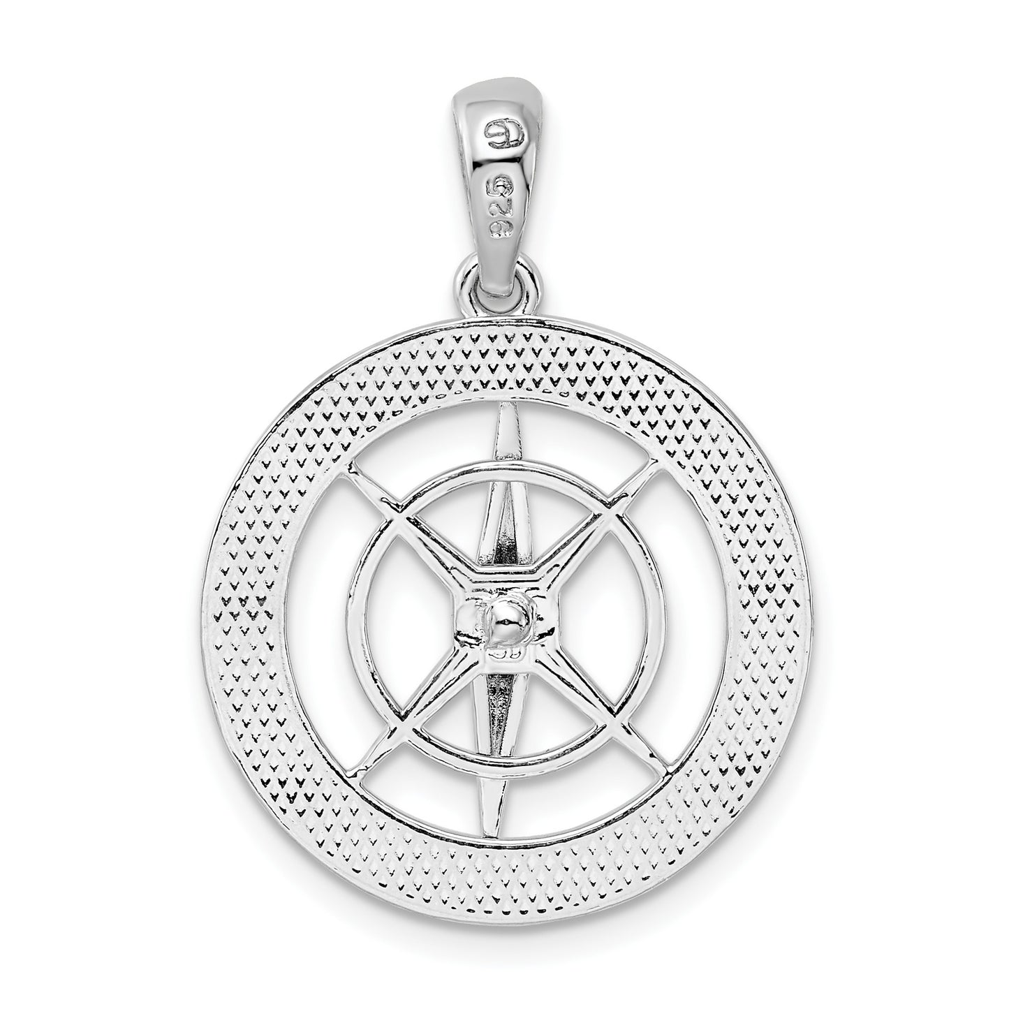 De-Ani Sterling Silver Rhodium-Plated Moveable Needle Compass Pendant