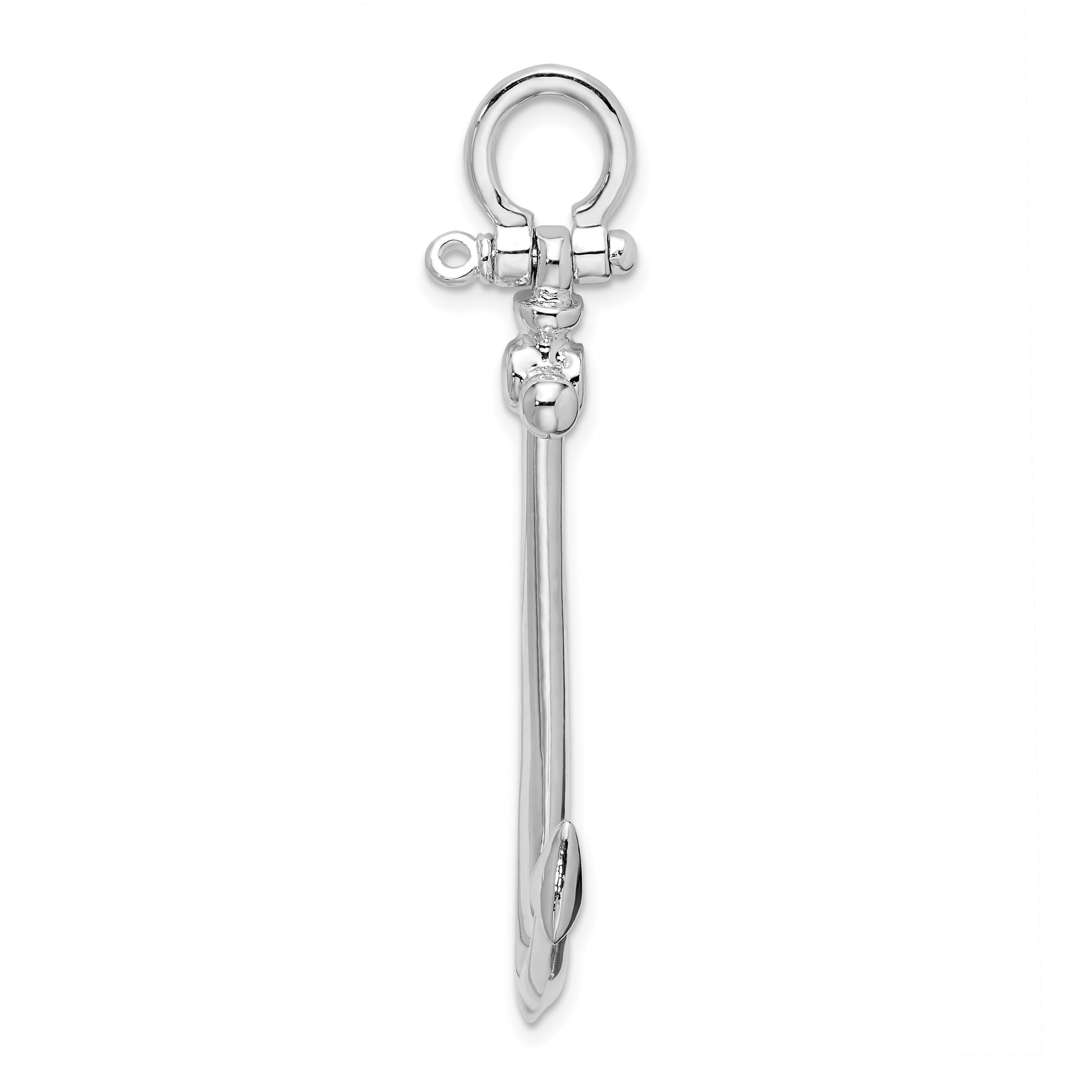 De-Ani Sterling Silver Rhodium-Plated Polished 3D Large Anchor Pendant