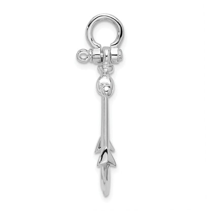 De-Ani Sterling Silver Rhodium-Plated Polished 3D Anchor Pendant