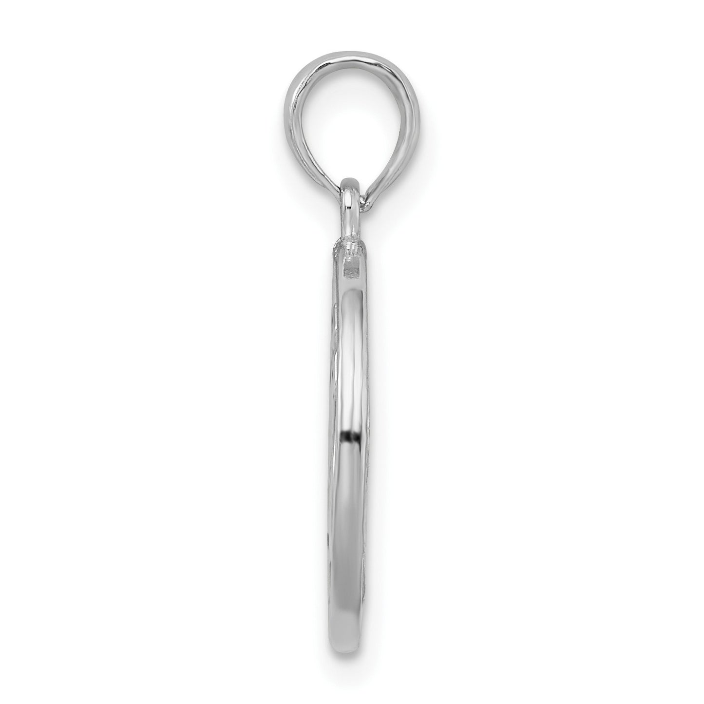 De-Ani Sterling Silver Rhodium-Plated Reversible Enameled Ohm Lotus Pendant