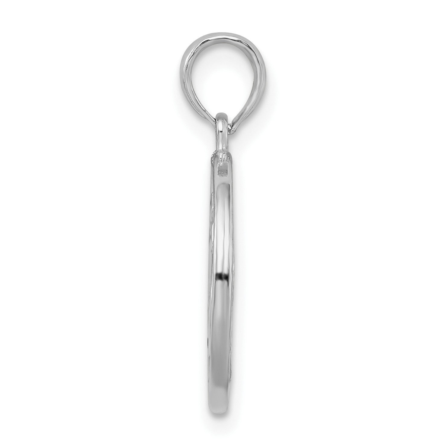 De-Ani Sterling Silver Rhodium-Plated Reversible Enameled Ohm Lotus Pendant