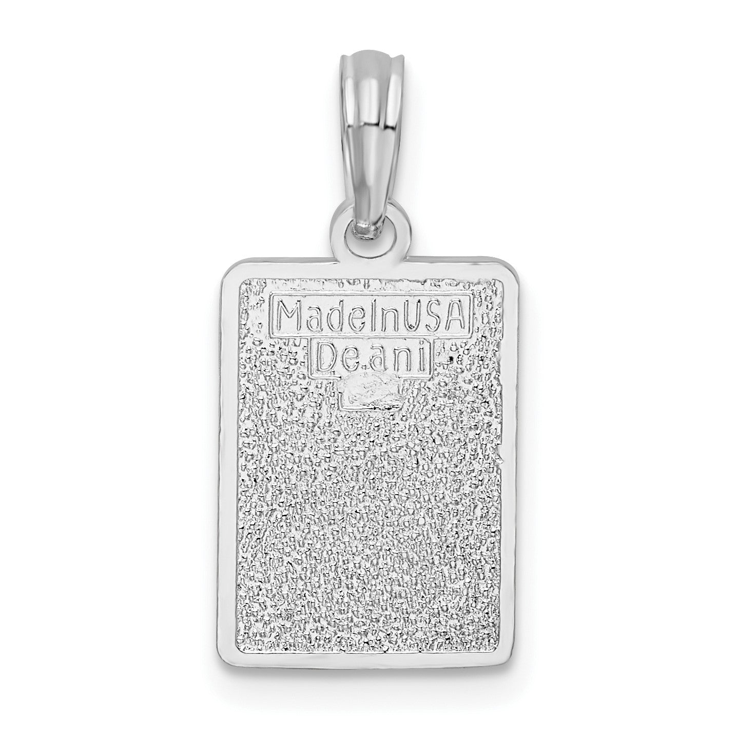 De-Ani Sterling Silver Rhodium-Plated Enameled Small Key West Mile 0 Pendant