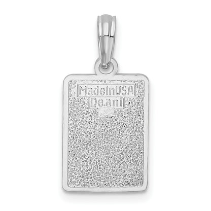 De-Ani Sterling Silver Rhodium-Plated Enameled Small Key West Mile 0 Pendant