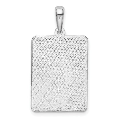 De-Ani Sterling Silver Rhodium-Plated Enameled Large Key West Mile 0 Pendant