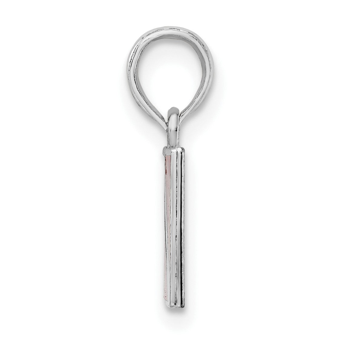 De-Ani Sterling Silver Rhodium-Plated Polished Enameled Dive Flag Pendant