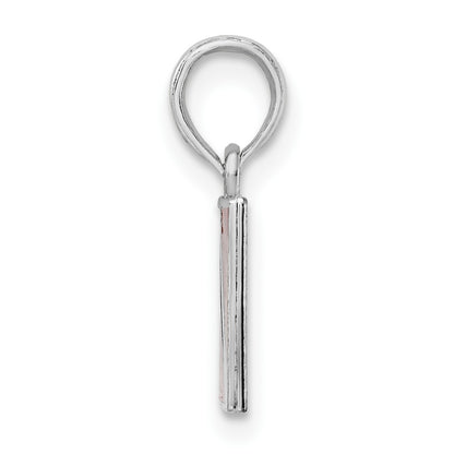 De-Ani Sterling Silver Rhodium-Plated Polished Enameled Dive Flag Pendant