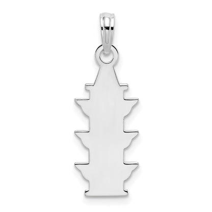 De-Ani Sterling Silver Rhodium-Plated Polished Enameled Traffic Light Pendant