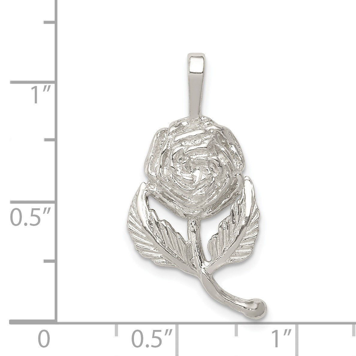 Sterling Silver Rose Pendant