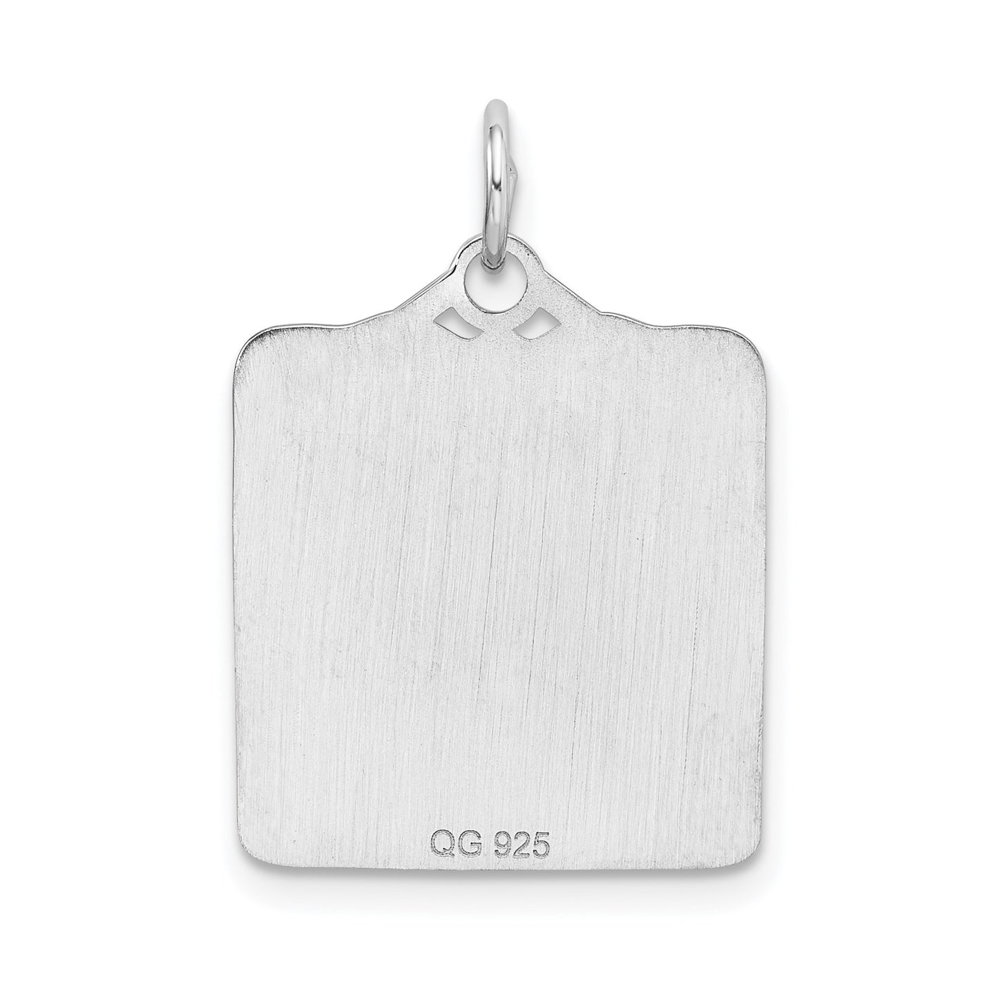 SS Rh-plt Pink Birth Certificate Polished Front/Satin Back Charm