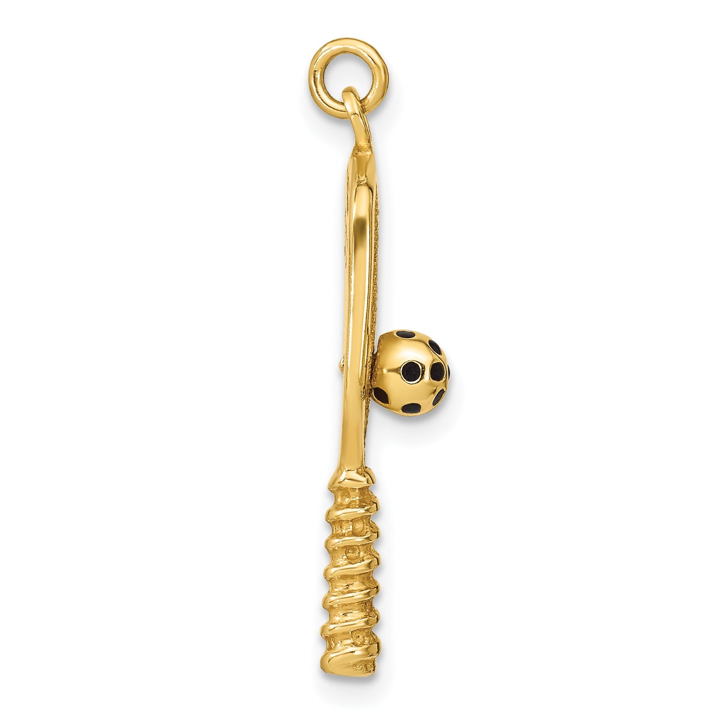 Sterling Silver 14K Gold-plated and Enamel Pickleball Charm