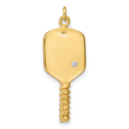 Sterling Silver 14K Gold-plated and Enamel Pickleball Charm