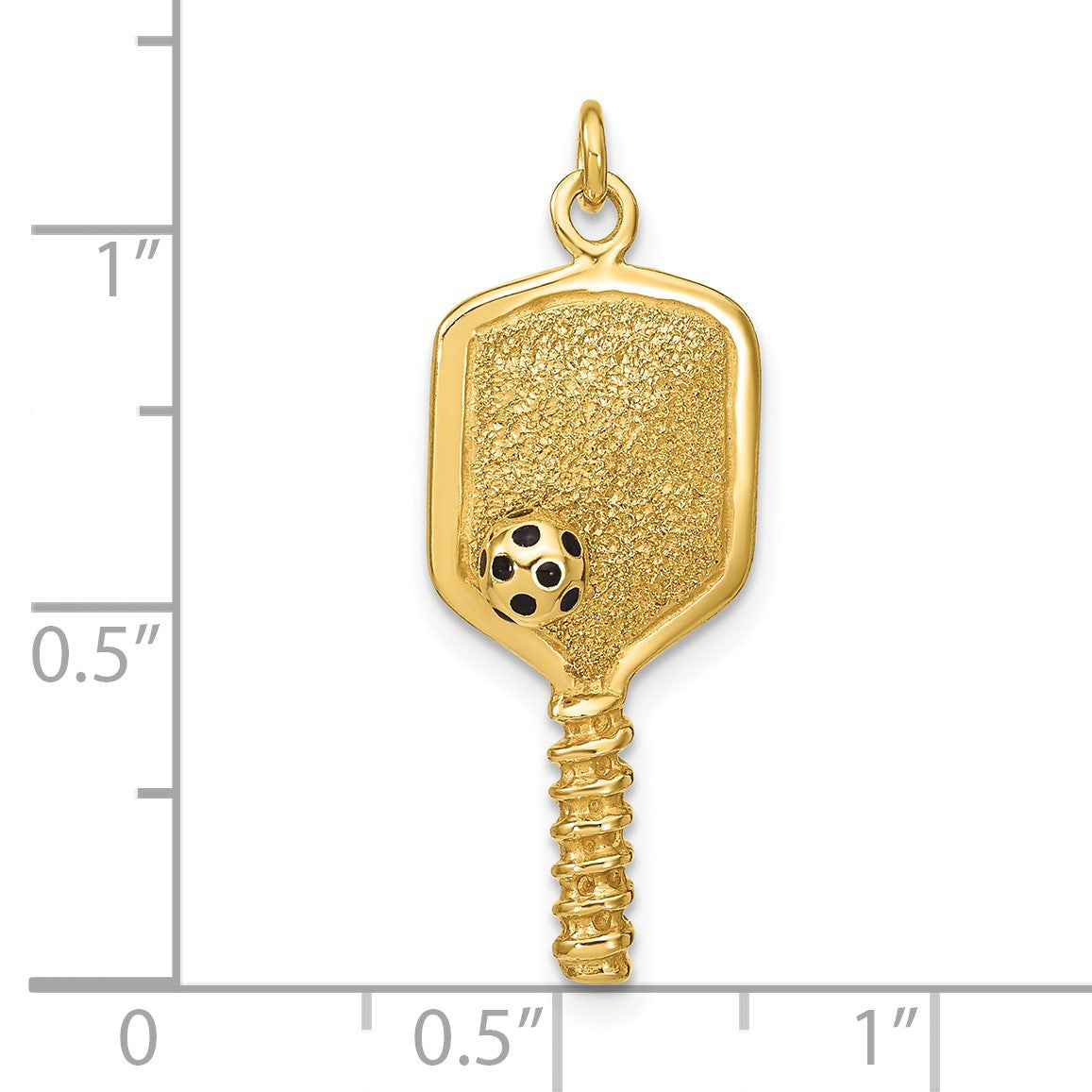 Sterling Silver 14K Gold-plated and Enamel Pickleball Charm