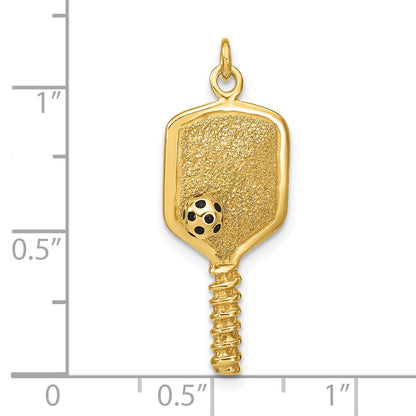 Sterling Silver 14K Gold-plated and Enamel Pickleball Charm