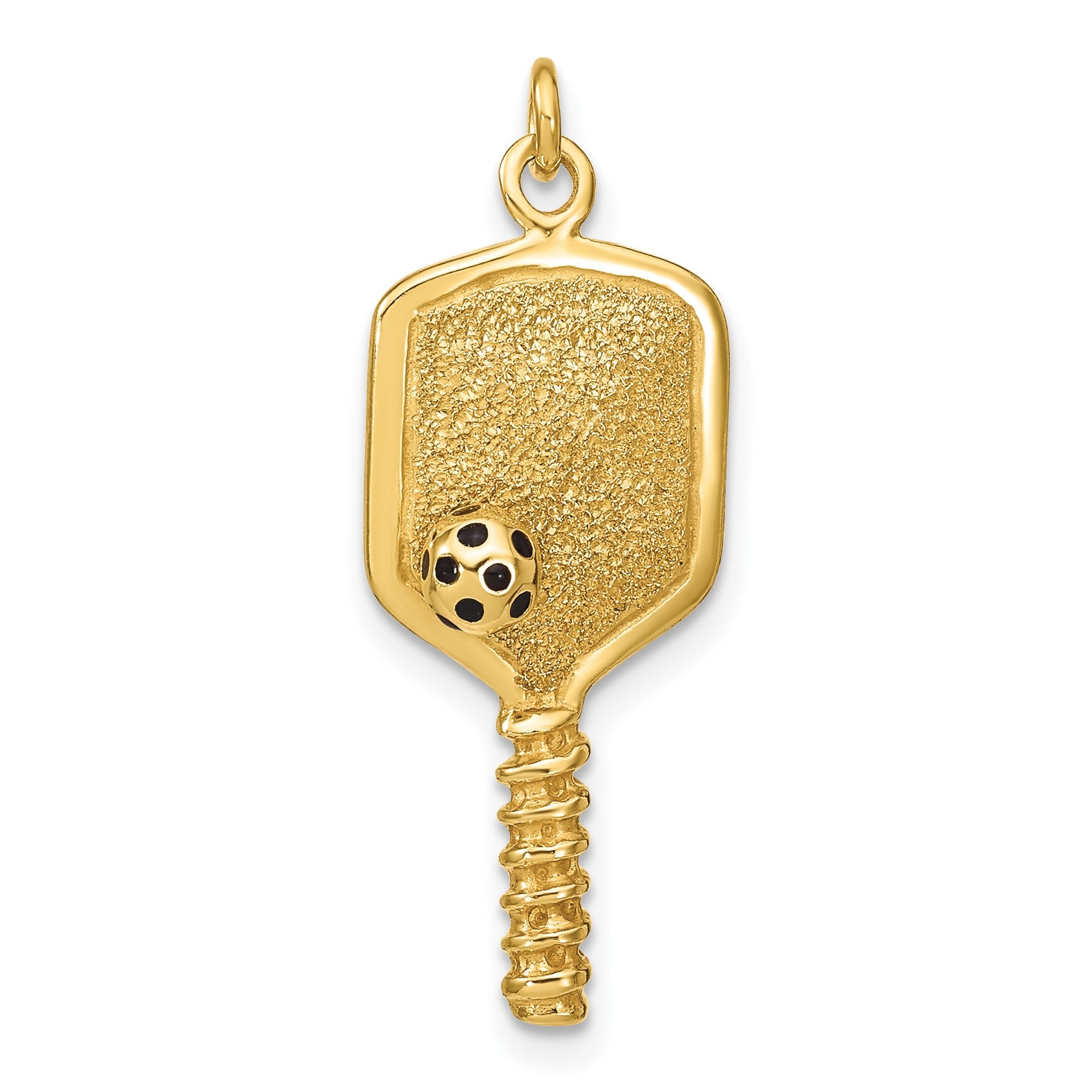Sterling Silver 14K Gold-plated and Enamel Pickleball Charm
