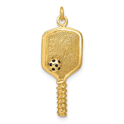 Sterling Silver 14K Gold-plated and Enamel Pickleball Charm