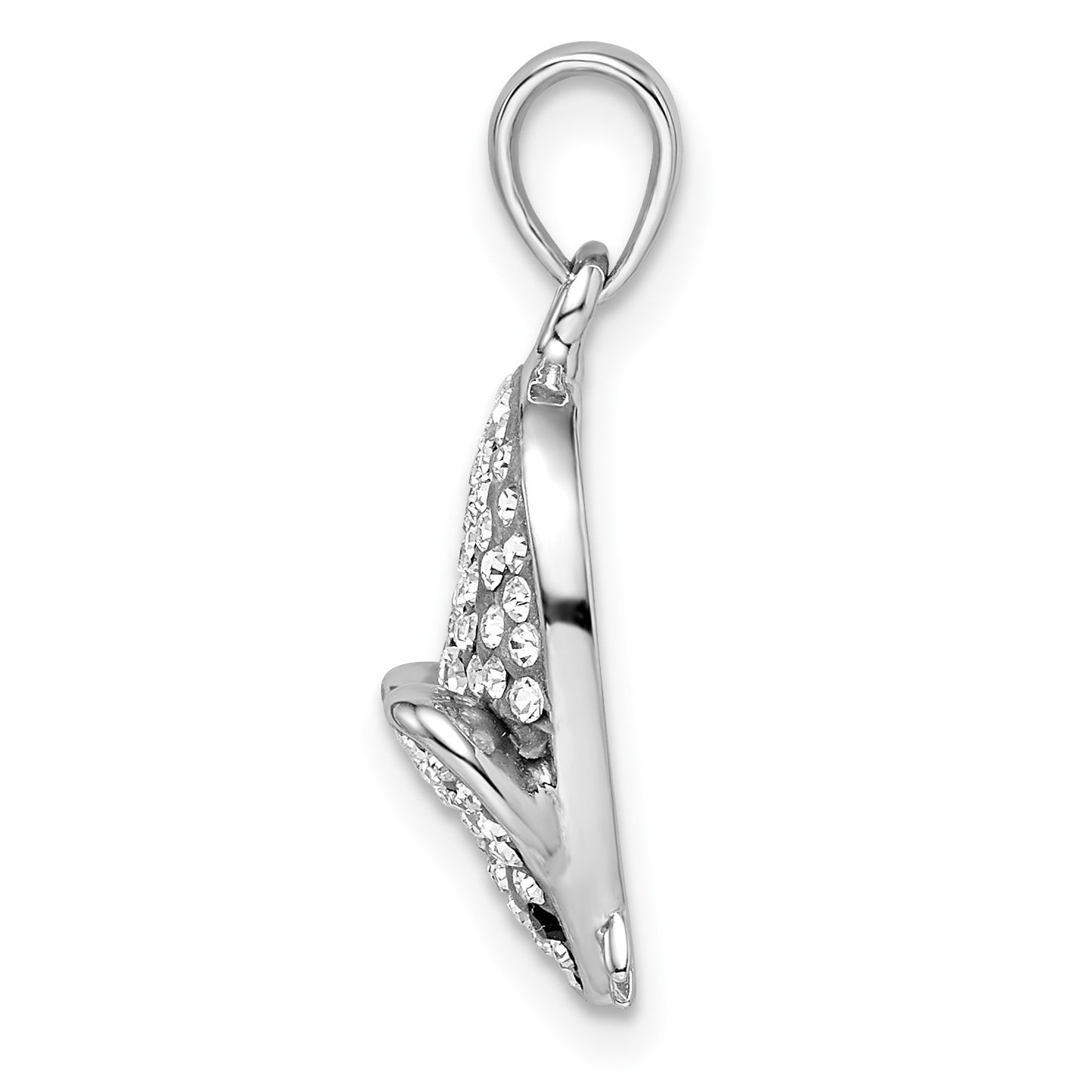 Sterling Silver Rhodium-plated Preciosa Crystal Mouse Pendant