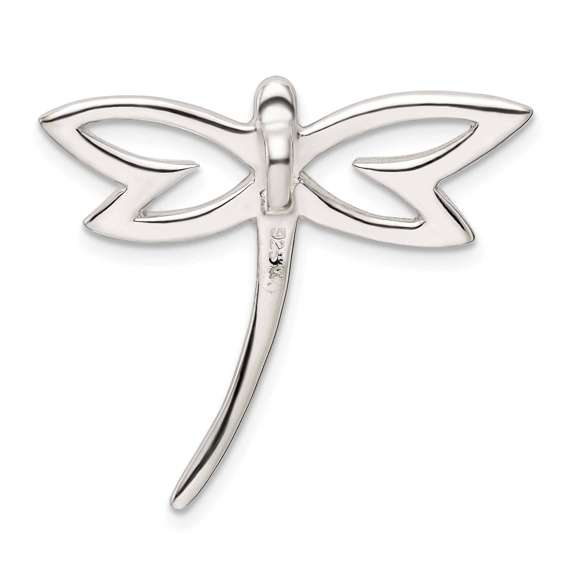 Sterling Silver Polished Dragonfly Chain Slide