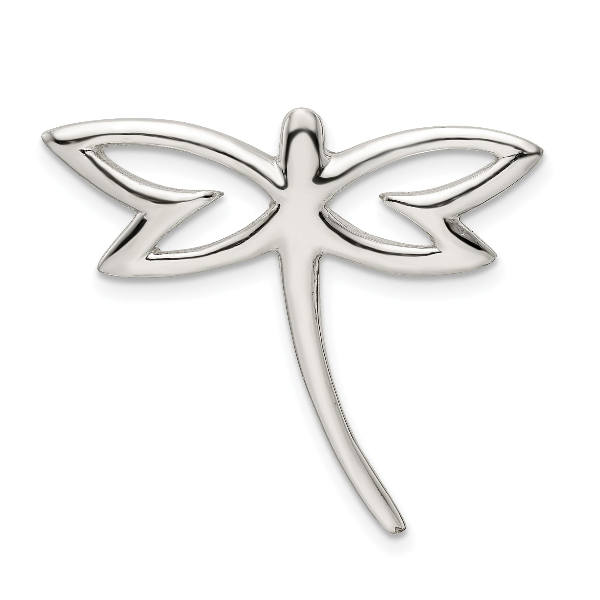 Sterling Silver Polished Dragonfly Chain Slide