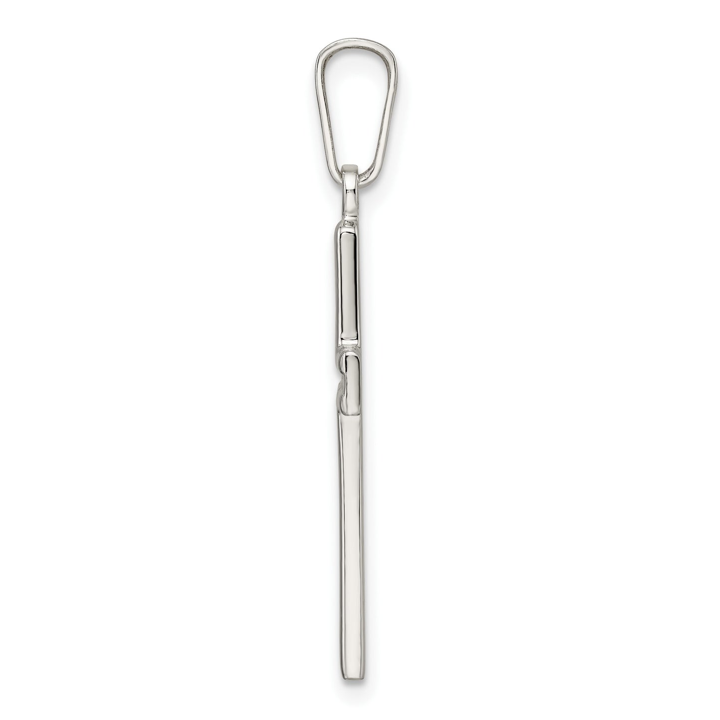 Sterling Silver Polished and Satin Latin Cross Pendant