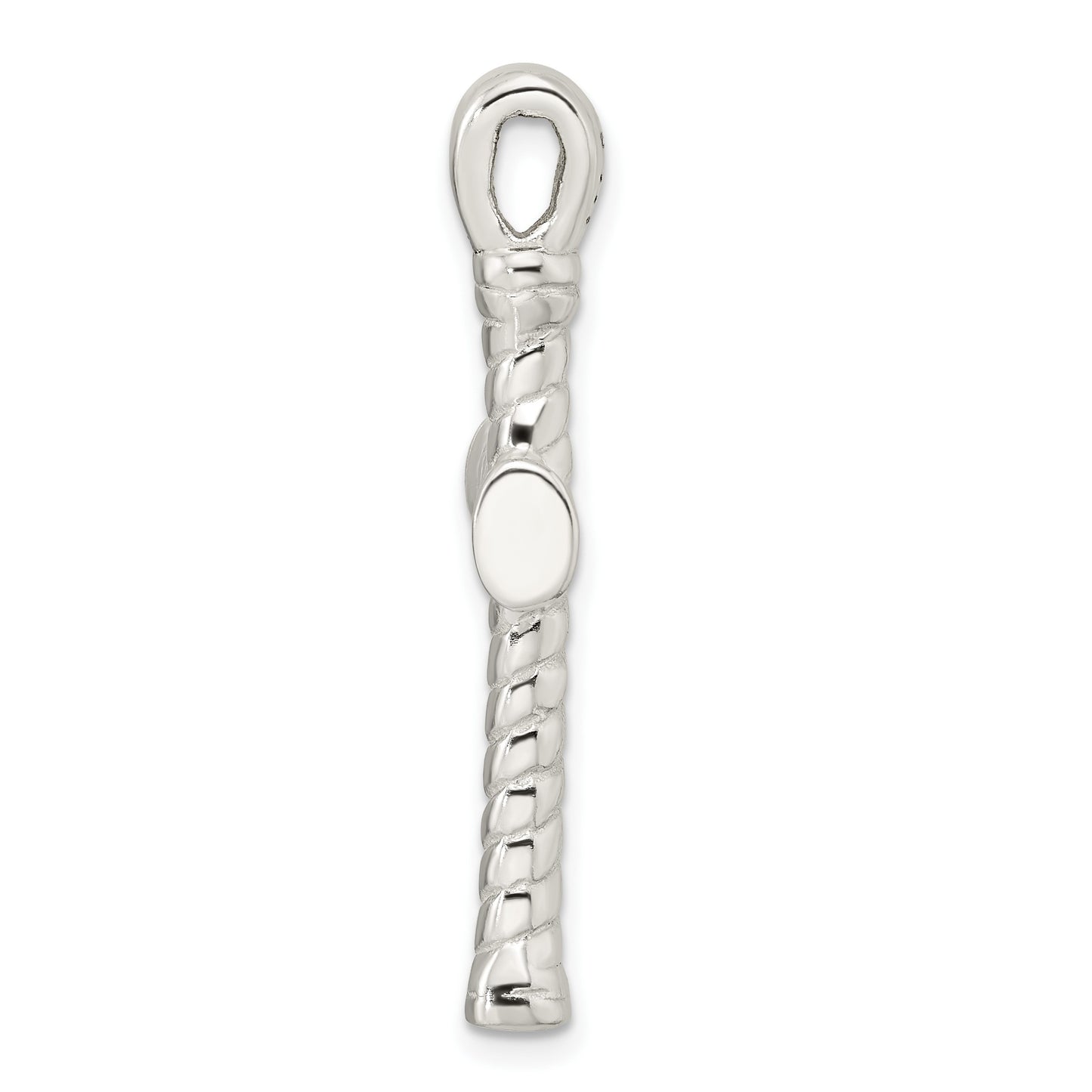 Sterling Silver Polished Twisted Hollow Large Latin Cross Pendant
