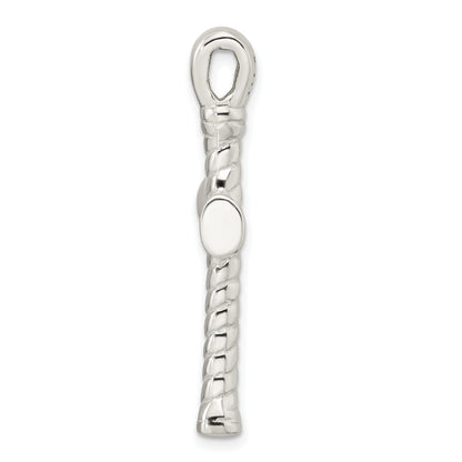 Sterling Silver Polished Twisted Hollow Large Latin Cross Pendant