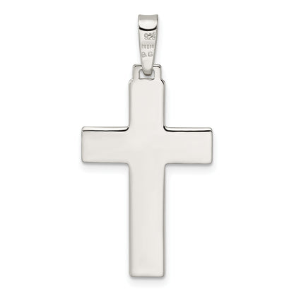 Sterling Silver Polished w/Lines Latin Cross Pendant
