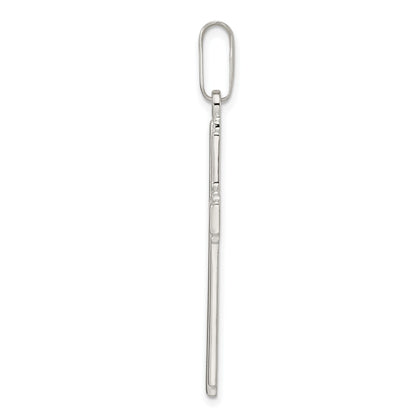 Sterling Silver Polished w/Edge Lines Latin Cross Pendant