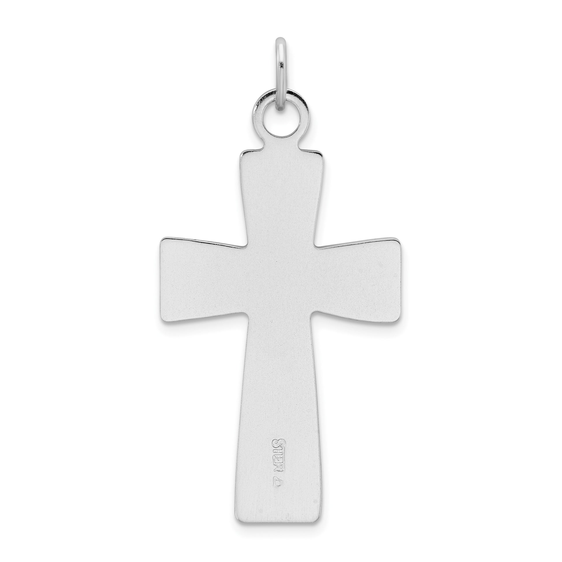 Sterling Silver Gold-plated Polished and Satin Cross Pendant